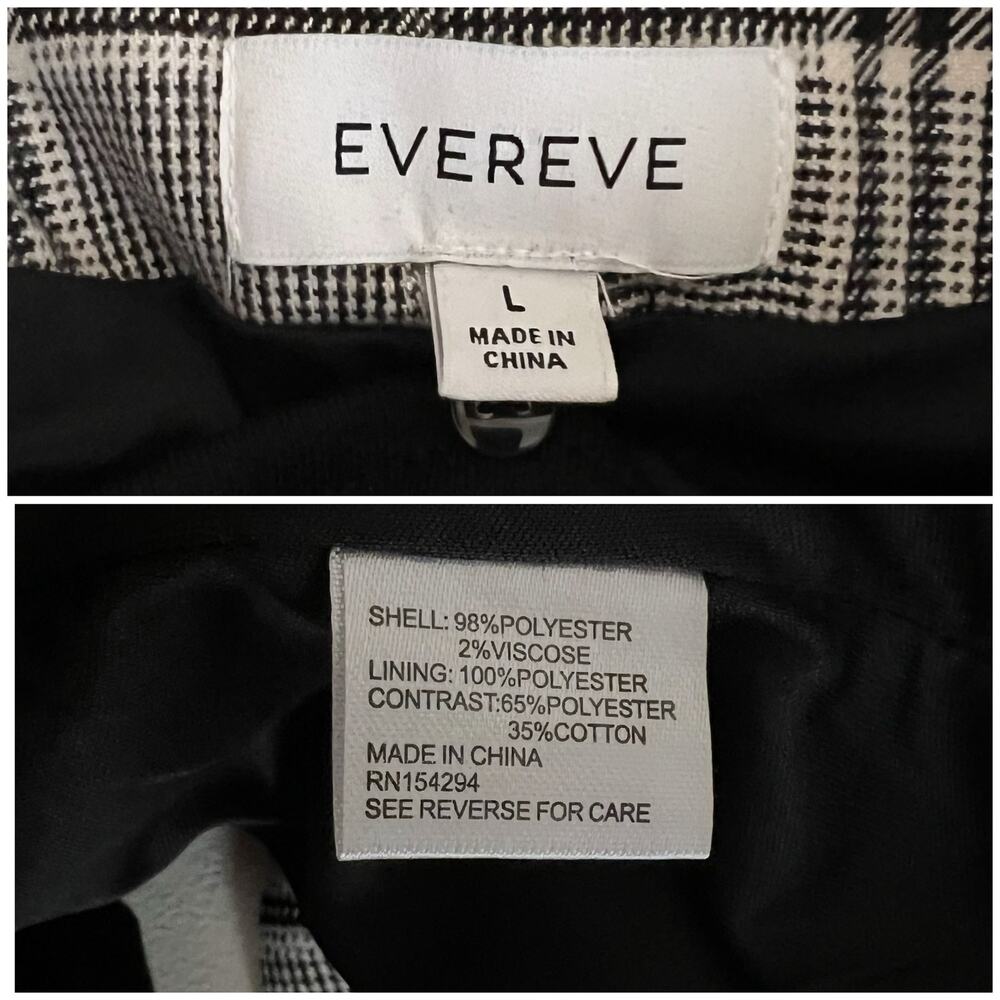 Evereve | Park Avenue Hoodie Dickie Black White Grey Plaid Blazer Jacket Large L - Picture 8 of 9